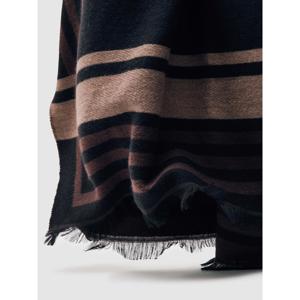 REISS Camila Border Stripe Fringed Scarf